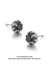 7.5mm S925 Black Zircon Wave Stud Earrings