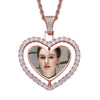 Iced Out Double-Sided Heart Flip Pendant – White Gold Finish