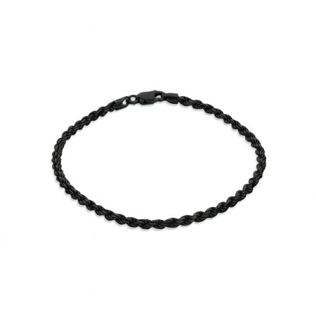 3mm Rope Bracelet – Black Gold Finish