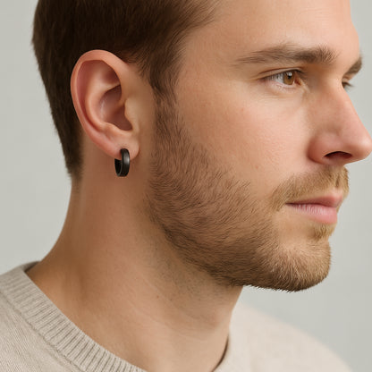 Sterling Silver Hoop Earrings – Black Rhodium Finish