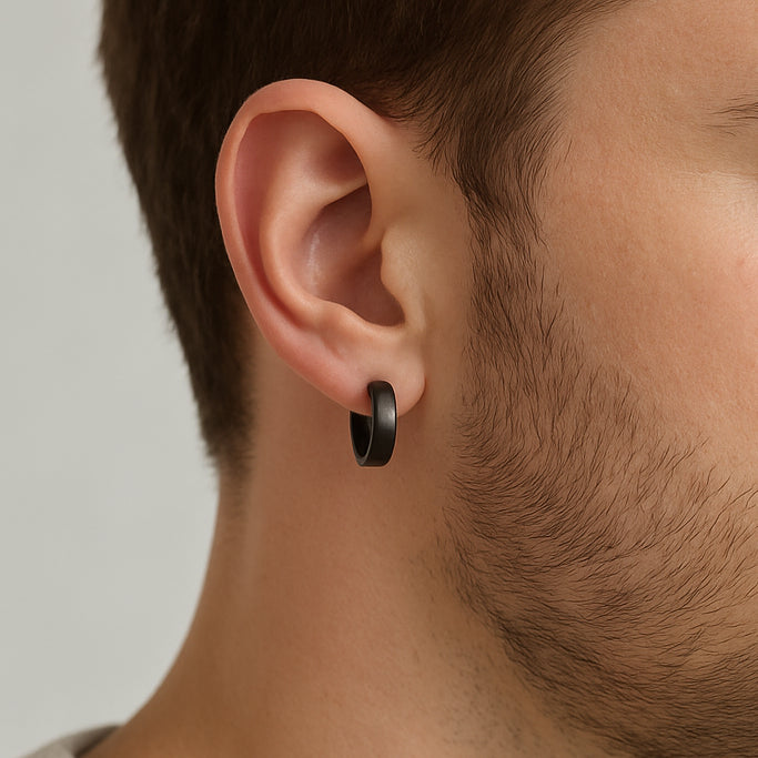 Sterling Silver Hoop Earrings – Black Rhodium Finish