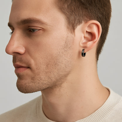 Sterling Silver Hoop Earrings – Black Rhodium Finish