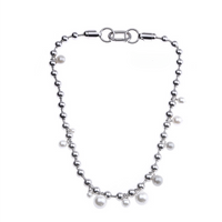 Mixed Pearl Beaded Necklace – Silver Finish