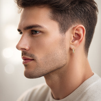 Iced Hoop Earrings – 14K Gold Finish