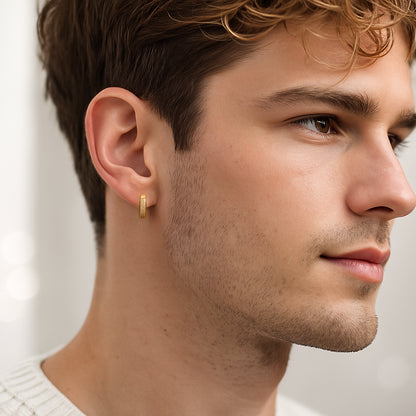 Iced Hoop Earrings – 14K Gold Finish