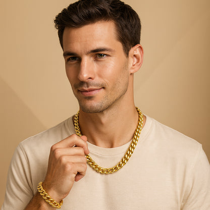 10mm Iced Cuban Link Chain – Gold Finish