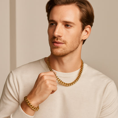 10mm Iced Cuban Link Chain – Gold Finish