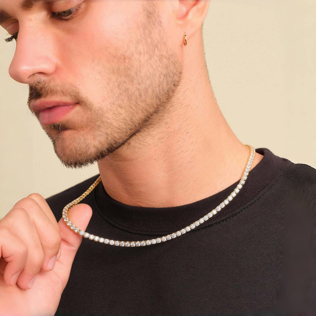 4mm Tennis Chain – 14K Gold Finish