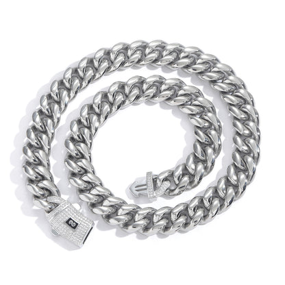 10mm Iced Cuban Link Chain – Silver Finish