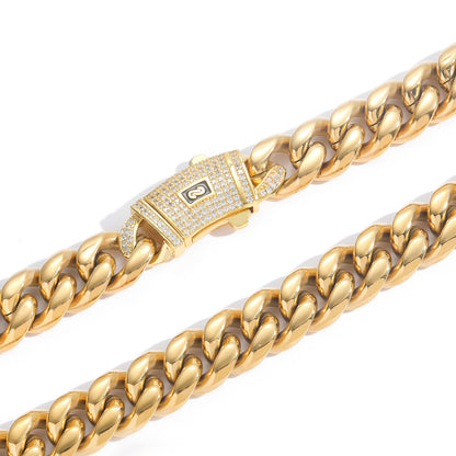 10mm Iced Cuban Link Chain – Gold Finish