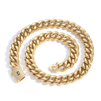 10mm Iced Cuban Link Chain – Gold Finish