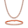 4mm Tennis Chain Set – Rose Gold Finish