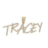 Custom Iced Out Script Name Pendant – 14K Gold Finish
