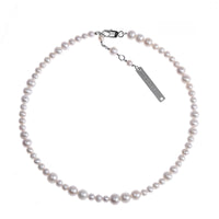 Offset Pearl Necklace – Silver Finish