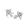 13mm S925 Faceted Cross Stud Earrings