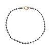 Two-Tone Beaded Necklace – Silver Finish