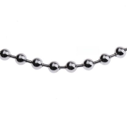 Two-Tone Beaded Necklace – Silver Finish