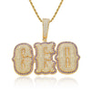 Custom Iced Out Two-Tone Name Pendant – Gold Finish