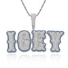 Custom Iced Out Two-Tone Name Pendant – Gold Finish
