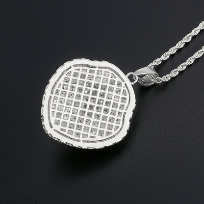 Iced Out Lion Head Pendant – Silver Finish