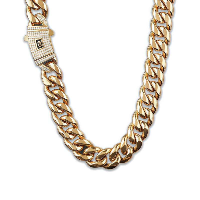10mm Iced Cuban Link Chain – Gold Finish