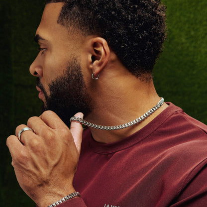 10mm Iced Cuban Link Chain – Silver Finish