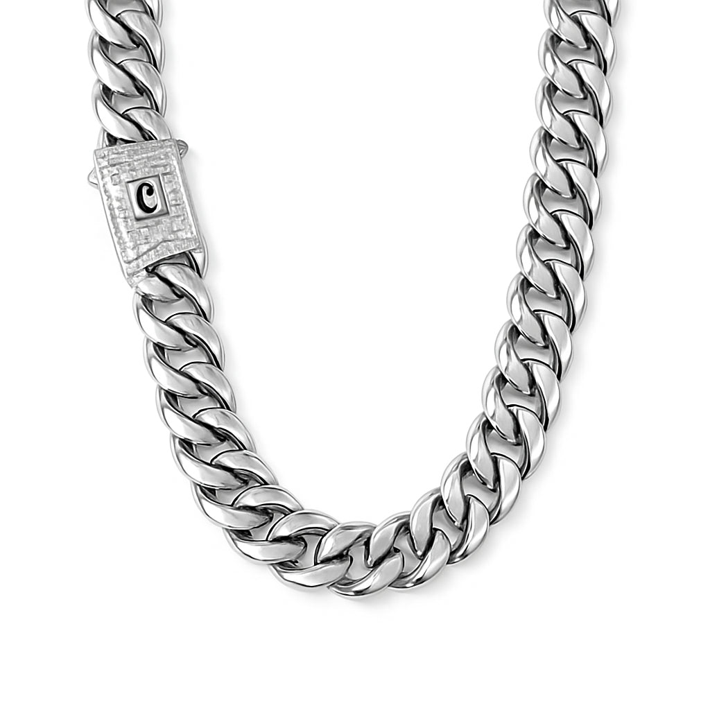 10mm Iced Cuban Link Chain – Silver Finish