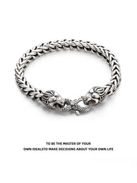 6mm S925 Double Lion Franco Chain Bracelet