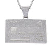 Iced Out Credit Card Pendant – Silver Finish