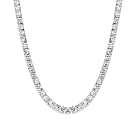 5mm 925 Sterling Silver Moissanite Tennis Chain – White Gold Finish