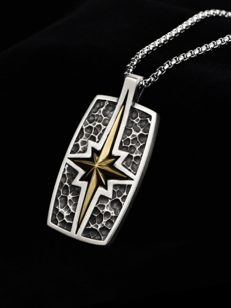 46.7mm S925 North Star Tag Pendant