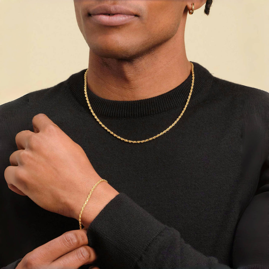 3mm Rope Set – 14K Gold Finish