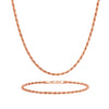 3mm Rope Chain Set – Silver Finish