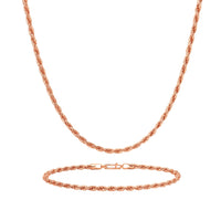3mm Rope Chain Set – Rose Gold Finish