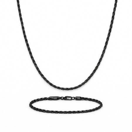 3mm Rope Chain Set – Black Gold Finish