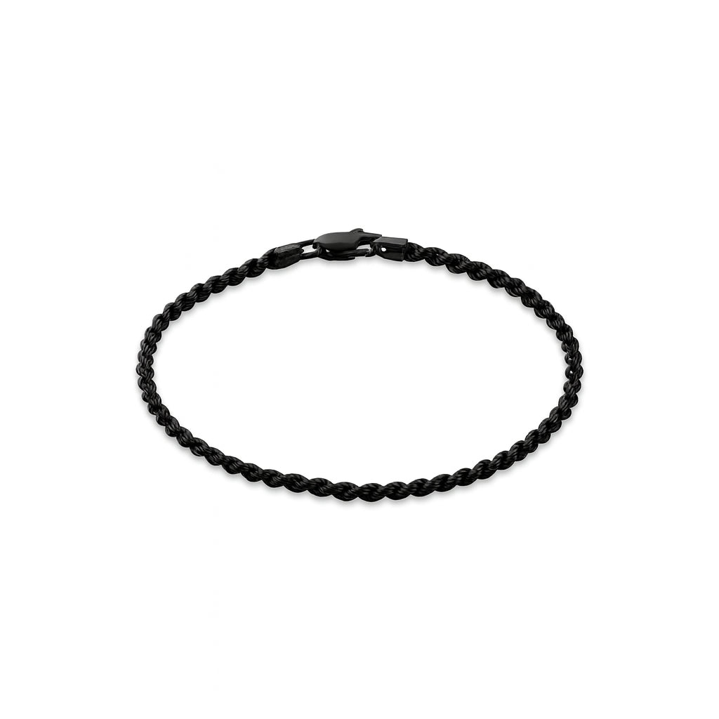 3mm Rope Bracelet – Black Gold Finish