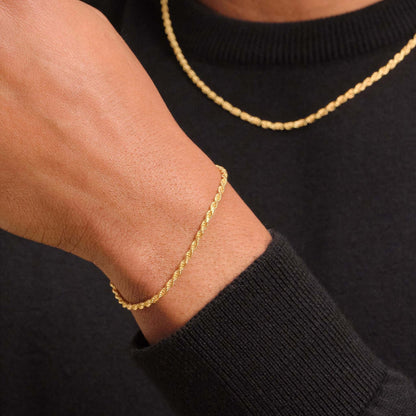 3mm Rope Chain Set – Silver Finish