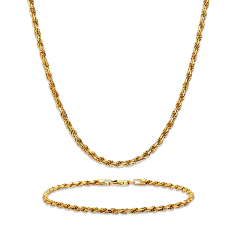 3mm Rope Set – 14K Gold Finish