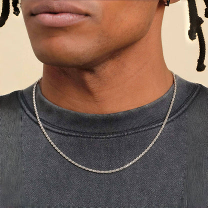 3mm Rope Chain – Silver Finish